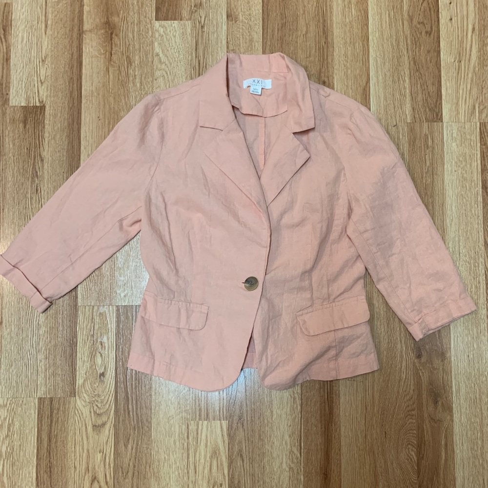 Pink Linen Blend Blazer